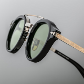 Sunglasses Model Delage in Color Noir with Green lenses from Jacques Marie Mage