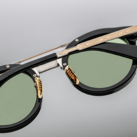 Sunglasses Model Delage in Color Noir with Green lenses from Jacques Marie Mage