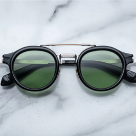 Sunglasses Model Delage in Color Noir with Green lenses from Jacques Marie Mage