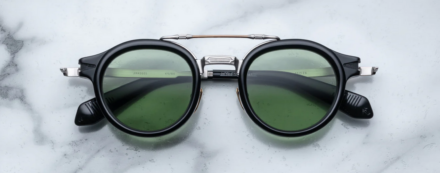 Sunglasses Model Delage in Color Noir with Green lenses from Jacques Marie Mage