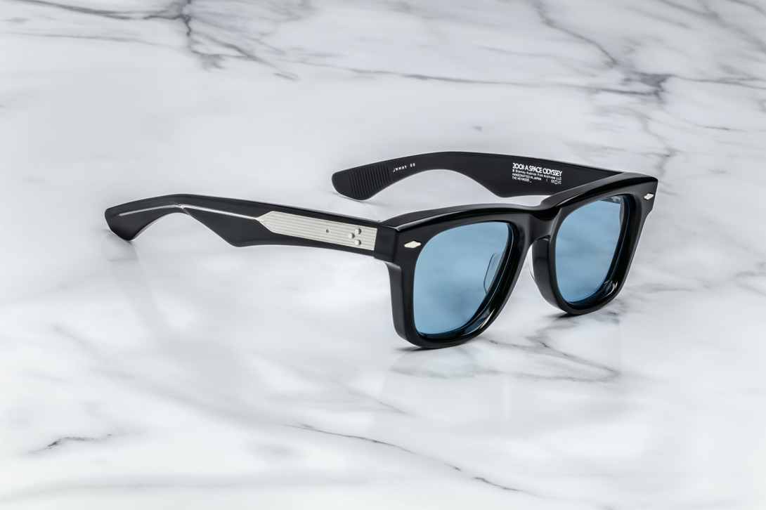 Sunglasses Model Heywood in color Black with Azure lenses in collaboration with Stanley Kubrick for Jacques Marie Mage