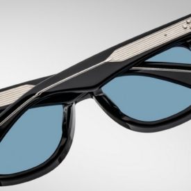 Sunglasses Model Heywood in color Black with Azure lenses in collaboration with Stanley Kubrick for Jacques Marie Mage