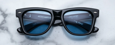 Sunglasses Model Heywood in color Black with Azure lenses in collaboration with Stanley Kubrick for Jacques Marie Mage