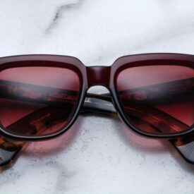 Sunglasses Model Taos in Color Burgundy with Rose Gradient lenses from Jacques Marie Mage