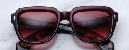 Sunglasses Model Taos in Color Burgundy with Rose Gradient lenses from Jacques Marie Mage