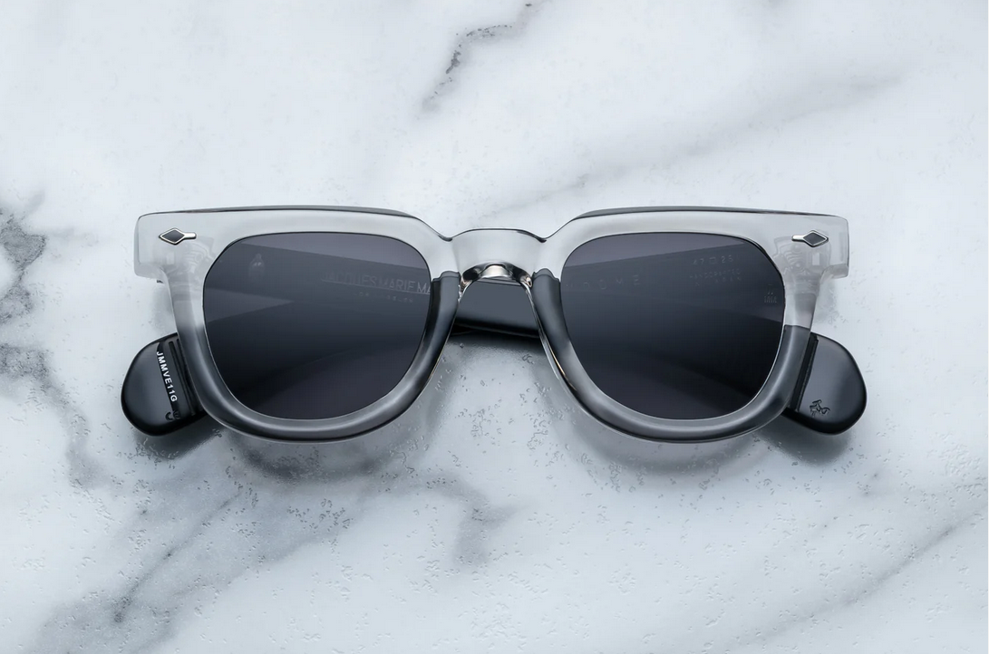 Sunglasses Model Vendome Epoxy in color Gris with Jet Lenses from Jacques Marie Mage