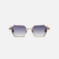 Sunglasses model Dennis in Color Rose Gold with Dark Blue Gradient lenses from John Dalia