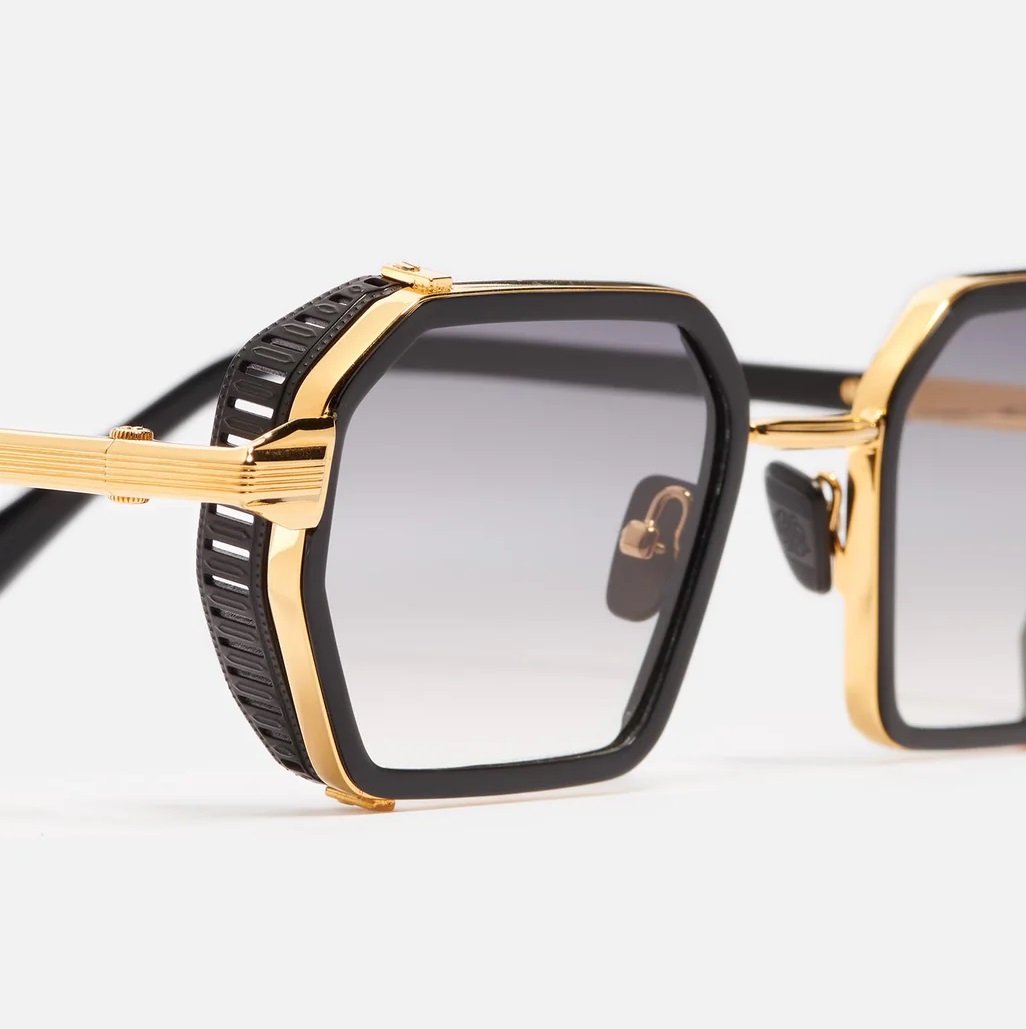 Sunglasses Model Dennis in Color Yellow Gold with Grey Gradient lenses from John Dalia