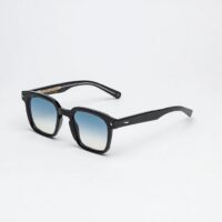 Sunglasses Model Enzo in color Infinite Black with Blue Gradient lenses from John Dalia