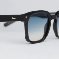 Sunglasses Model Enzo in color Infinite Black with Blue Gradient lenses from John Dalia