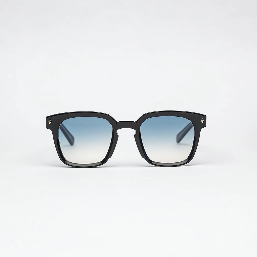 Sunglasses Model Enzo in color Infinite Black with Blue Gradient lenses from John Dalia