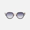 Sunglasses Model Gina in Color Rose Gold & Navy with Dark Blue Gradient lenses from John Dalia