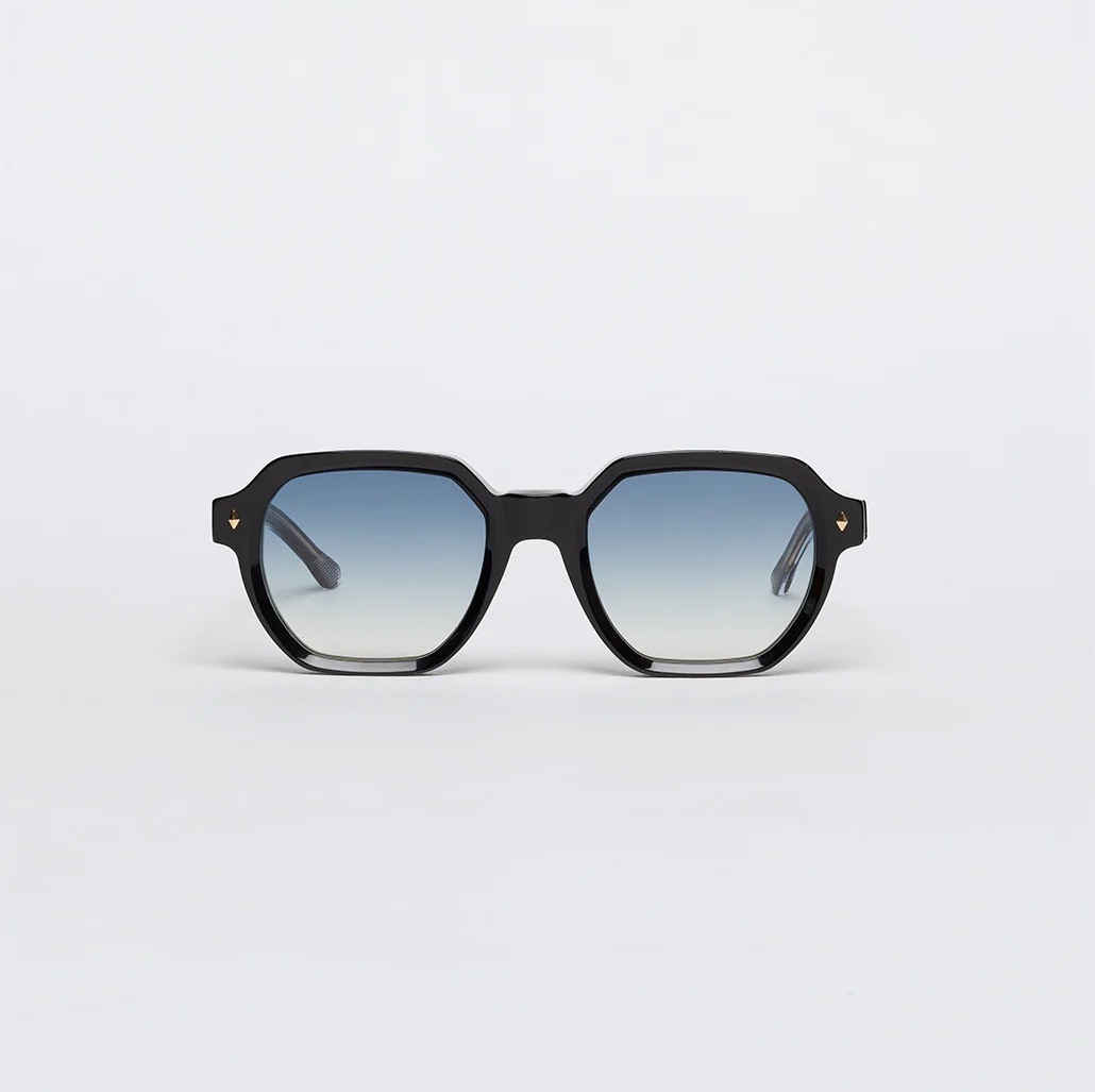 Sunglasses Model Giorgio in Color Infinite Black with Blue Gradient lenses from John Dalia