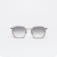 Sunglasses Model Iggy in Color Ruthenium & Crystal with Grey Gradient lenses from John Dalia