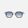 Sunglasses Model Joe in Color Ruthenium & Infinite Black with Light Blue Gradient lenses from John Dalia
