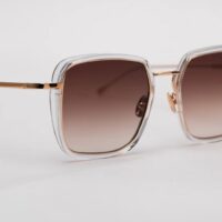 Sunglasses Model Mariah Color Rose Gold & Crystal with Brown Gradient lenses from John Dalia