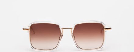 Sunglasses Model Mariah Color Rose Gold & Crystal with Brown Gradient lenses from John Dalia