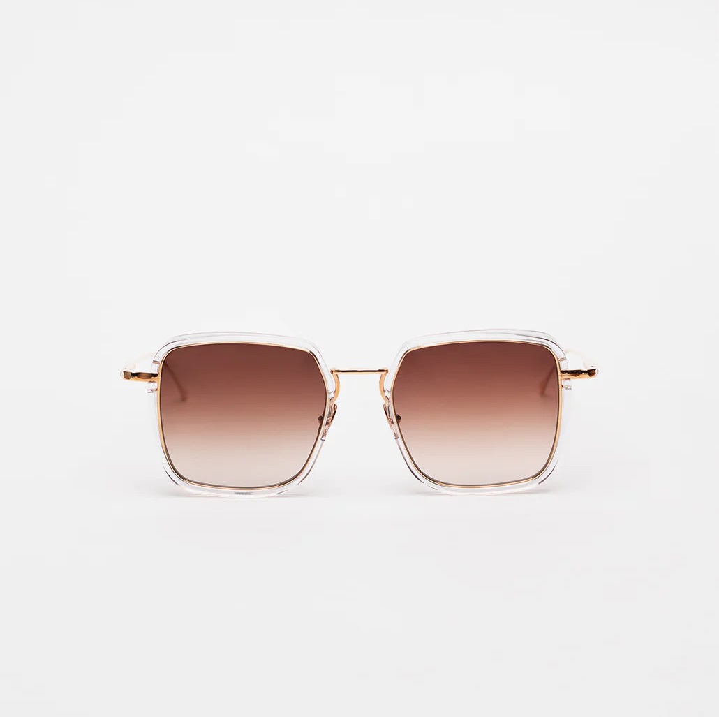 Sunglasses Model Mariah Color Rose Gold & Crystal with Brown Gradient lenses from John Dalia