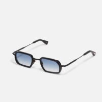 Sunglasses Model Martin in Matte Black with Light Blue Gradient lenses from John Dalia