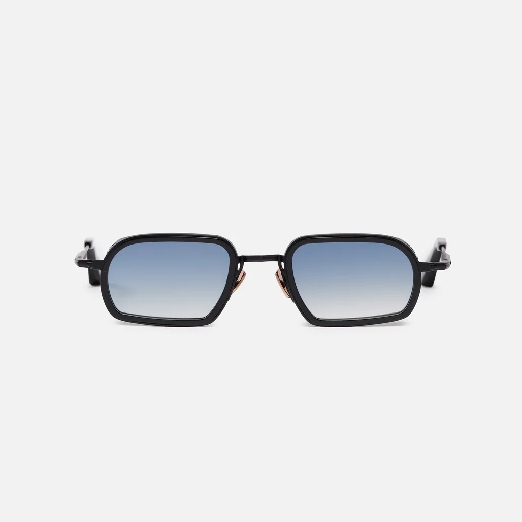 Sunglasses Model Martin in Matte Black with Light Blue Gradient lenses from John Dalia