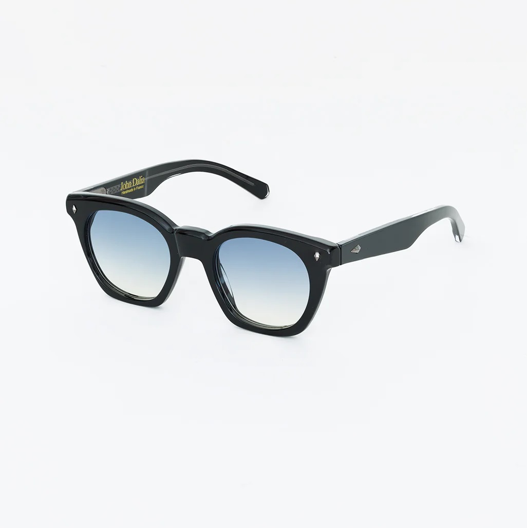 Sunglasses Model Enzo in color Infinite Black with Blue Gradient lenses from John Dalia