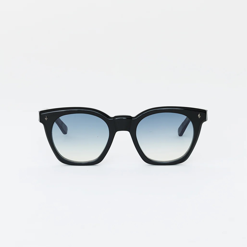 Sunglasses Model Serge in color Infinite Black with Blue Gradient lenses from John Dalia