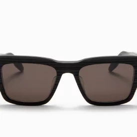 Sunglasses Model Columba in Color Scrapped Black with Dark Grey lenses from Akoni