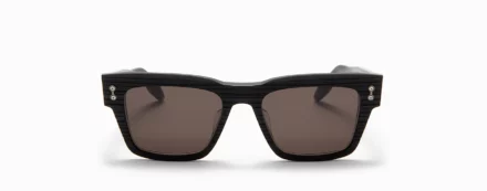 Sunglasses Model Columba in Color Scrapped Black with Dark Grey lenses from Akoni