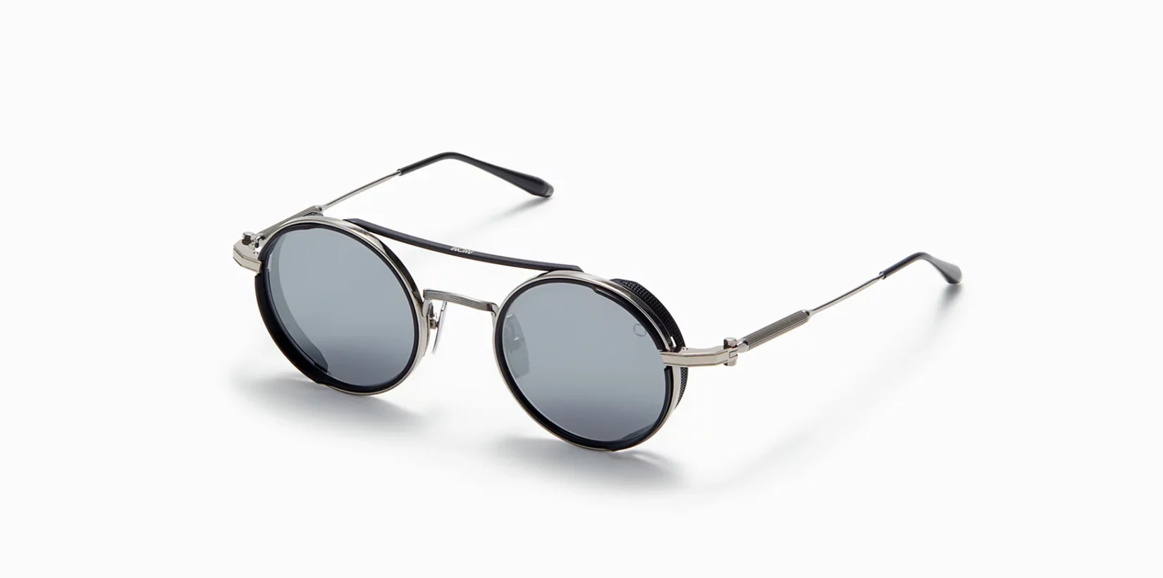 Sunglasses Model Eris in Color Black Palladium with Dark Grey & Silver Mirror lenses from Akoni