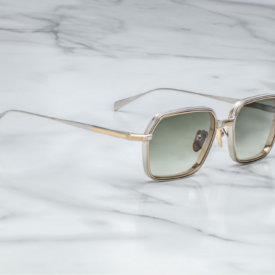 Sunglasses Model Admiral in Silver with Light Bottle Green lenses from Jacques Marie Mage