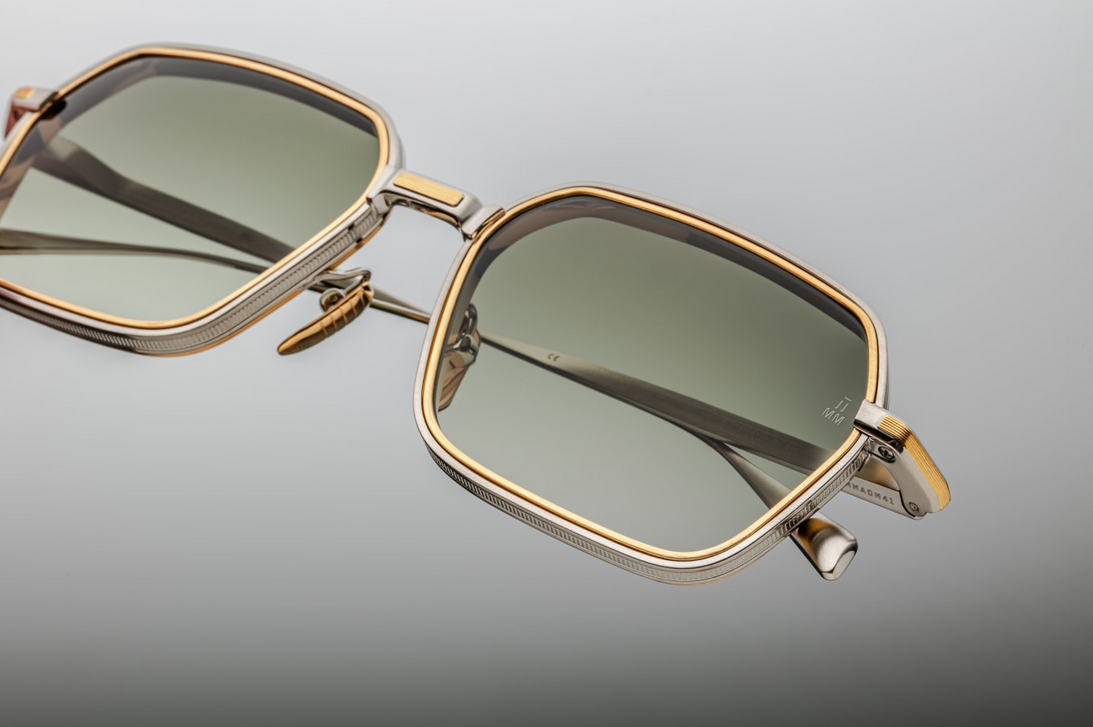 Sunglasses Model Admiral in Silver with Light Bottle Green lenses from Jacques Marie Mage