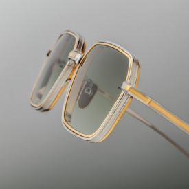 Sunglasses Model Admiral in Silver with Light Bottle Green lenses from Jacques Marie Mage