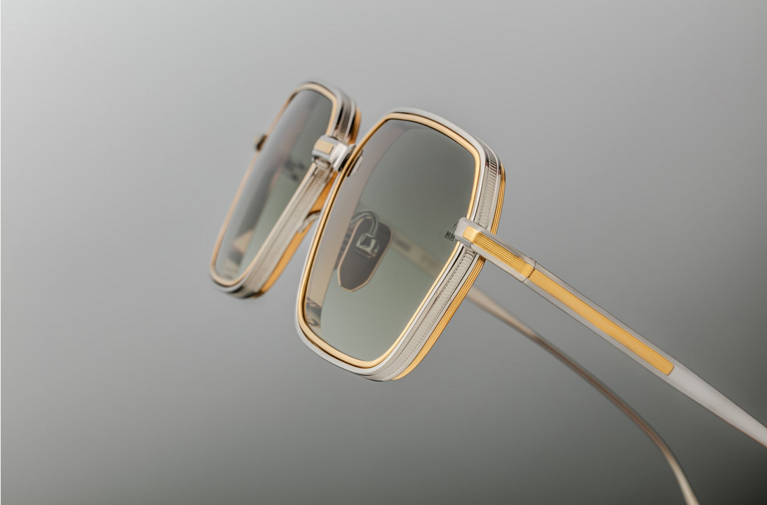 Sunglasses Model Admiral in Silver with Light Bottle Green lenses from Jacques Marie Mage