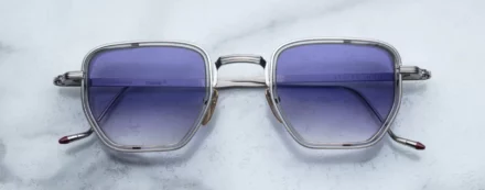 Sunglasses Model Atkins in Color Fog with Violet Gradient lenses from Jacques Marie Mage