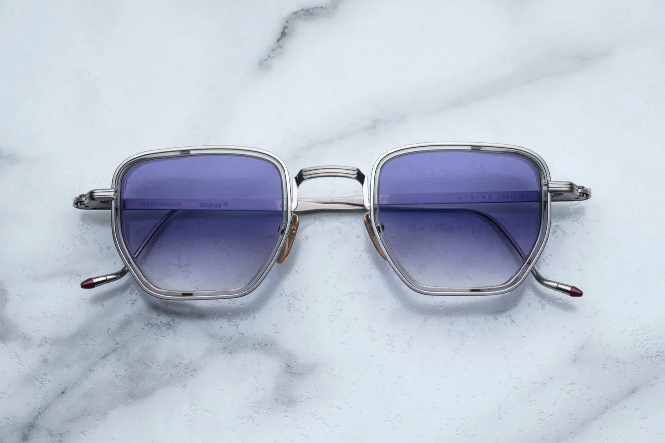 Sunglasses Model Atkins in Color Fog with Violet Gradient lenses from Jacques Marie Mage