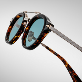 Sunglasses Model Delage in Color Beau with Dark Turquoise Gradient lenses from Jacques Marie Mage