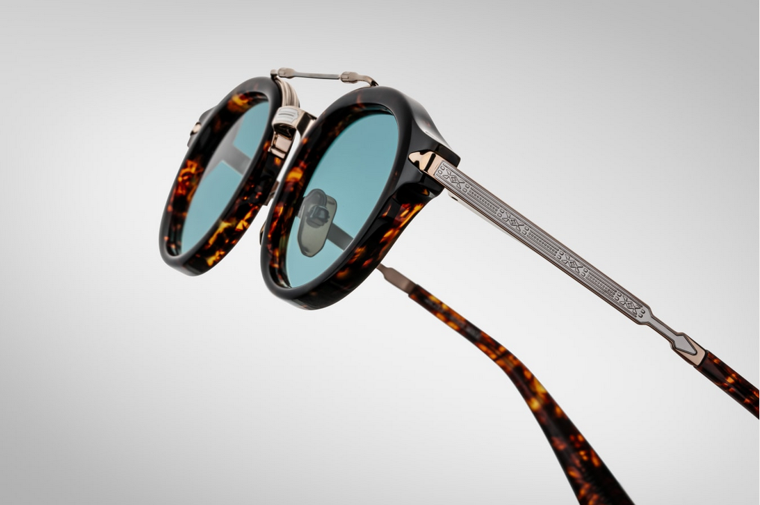 Sunglasses Model Delage in Color Beau with Dark Turquoise Gradient lenses from Jacques Marie Mage