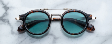 Sunglasses Model Delage in Color Beau with Dark Turquoise Gradient lenses from Jacques Marie Mage