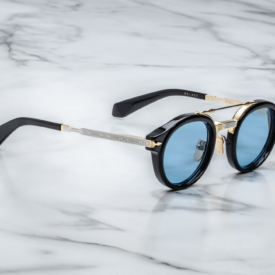 Sunglasses Model Delage in Color Beau with Dark Turquoise Gradient lenses from Jacques Marie Mage