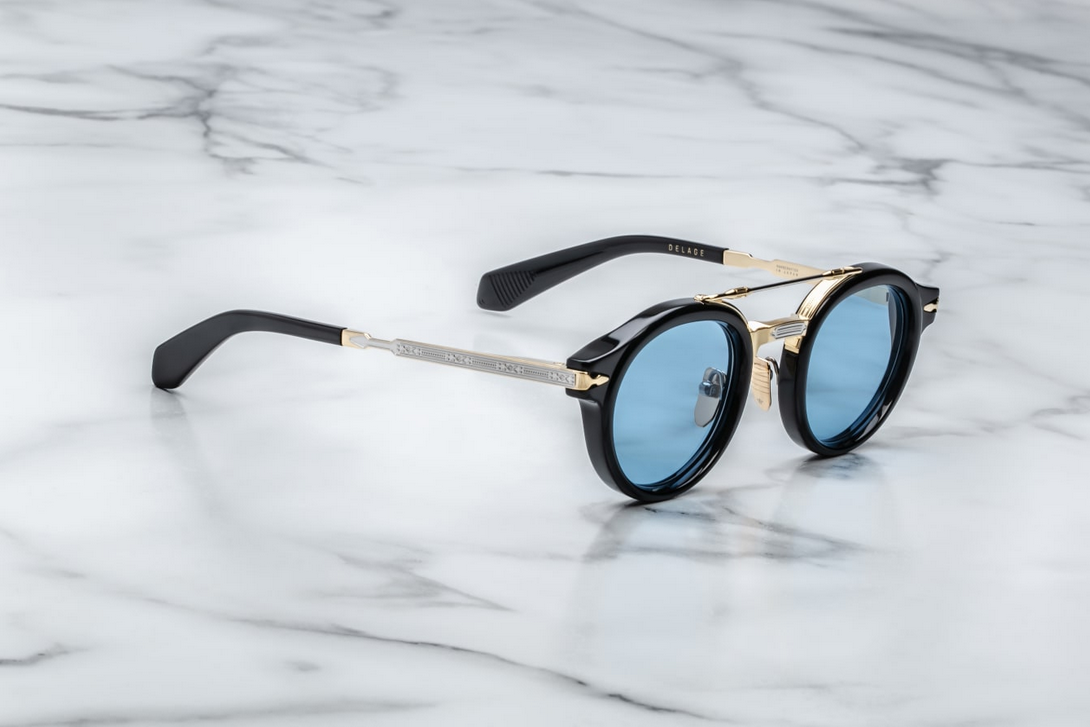 Sunglasses Model Delage in Color Beau with Dark Turquoise Gradient lenses from Jacques Marie Mage