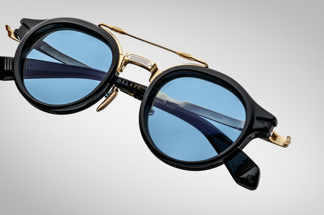 Sunglasses Model Delage in Color Beau with Dark Turquoise Gradient lenses from Jacques Marie Mage