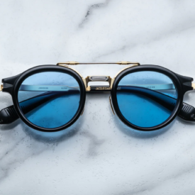 Sunglasses Model Delage in Color Beau with Dark Turquoise Gradient lenses from Jacques Marie Mage