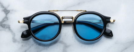 Sunglasses Model Delage in Color Beau with Dark Turquoise Gradient lenses from Jacques Marie Mage