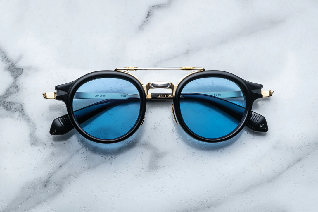 Sunglasses Model Delage in Color Beau with Dark Turquoise Gradient lenses from Jacques Marie Mage