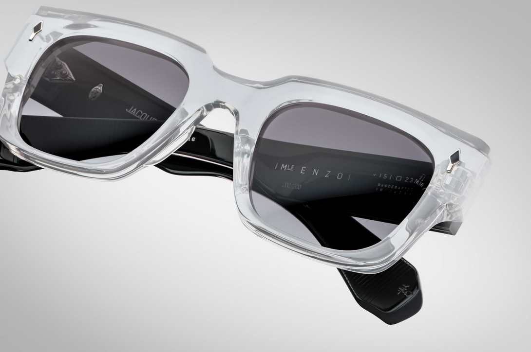 Sunglasses Model Enzo Epoxy in Color Gris with Jet Gradient lenses from Jacques Marie Mage