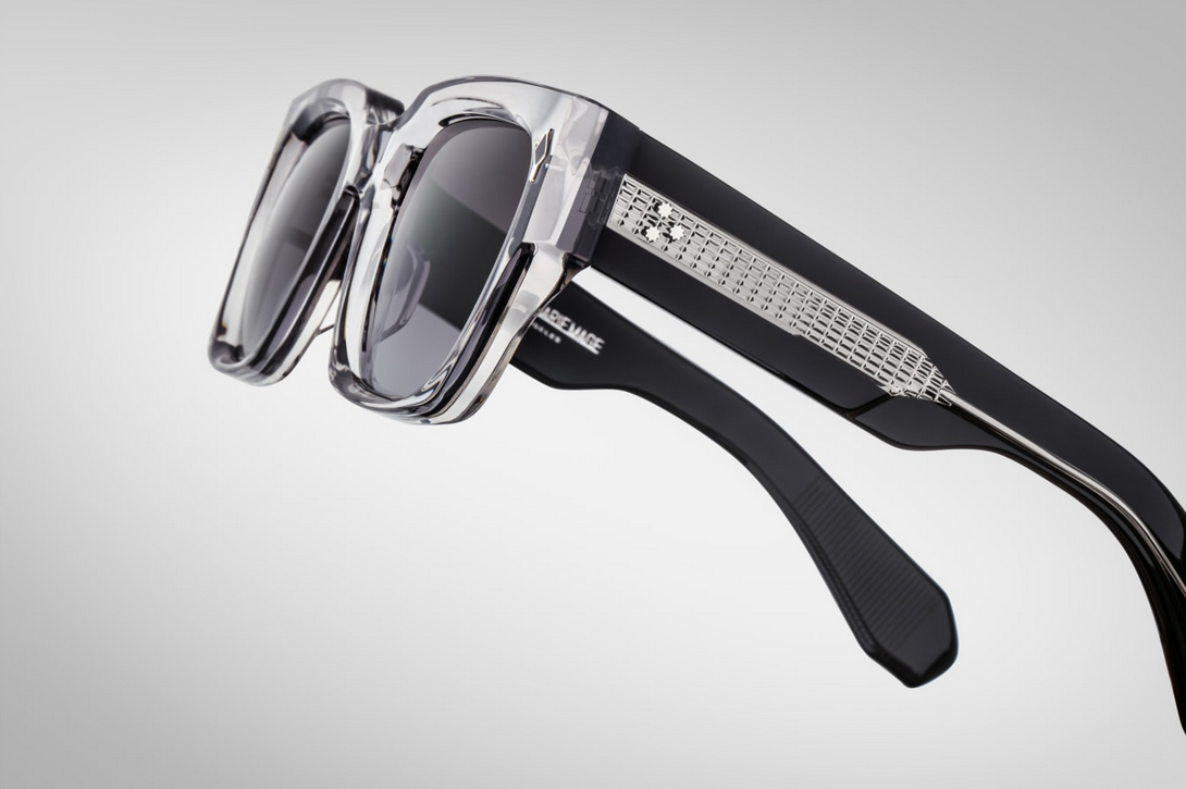 Sunglasses Model Enzo Epoxy in Color Gris with Jet Gradient lenses from Jacques Marie Mage