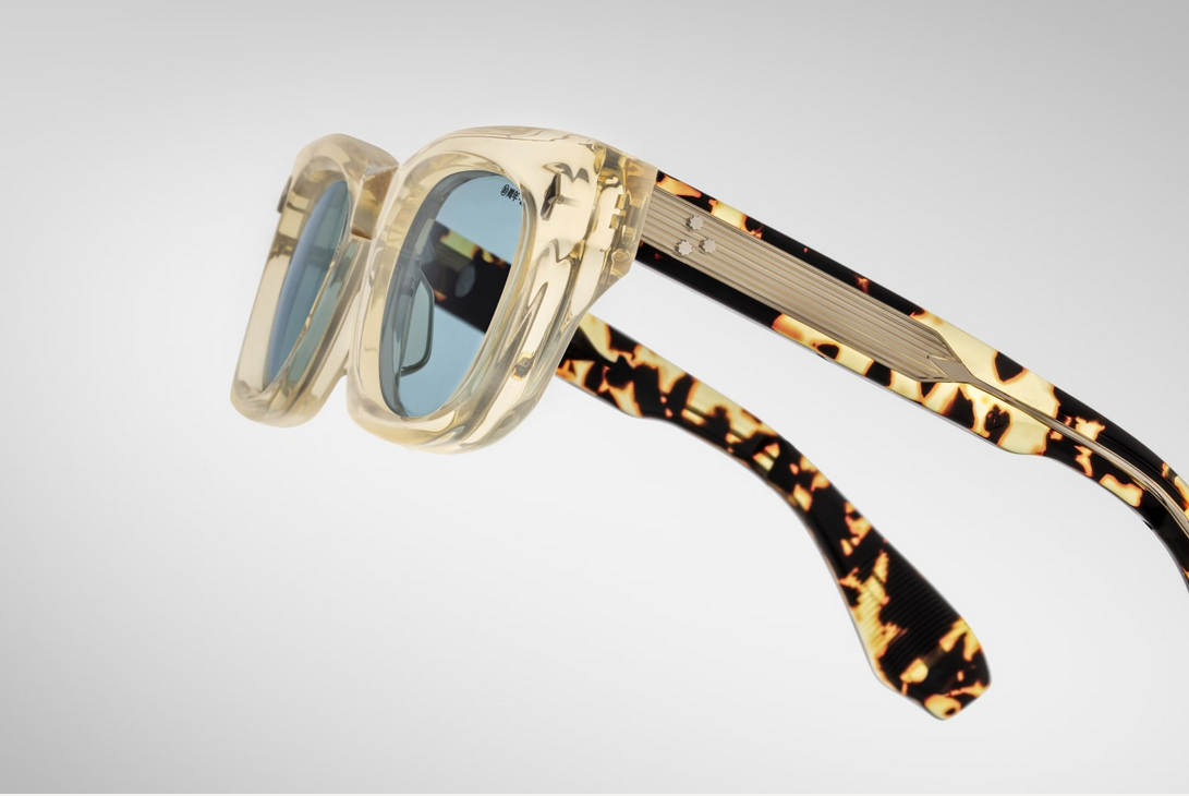 Sunglasses Model Dealan Decade Collection in Color Dun with Vintage Blue lenses from Jacques Marie Mage