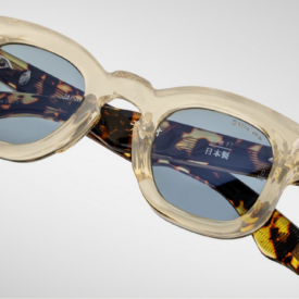 Sunglasses Model Devaux Decade Collection in color Dun with K24 Vintage Blue Lenses from Jacques Marie Magev