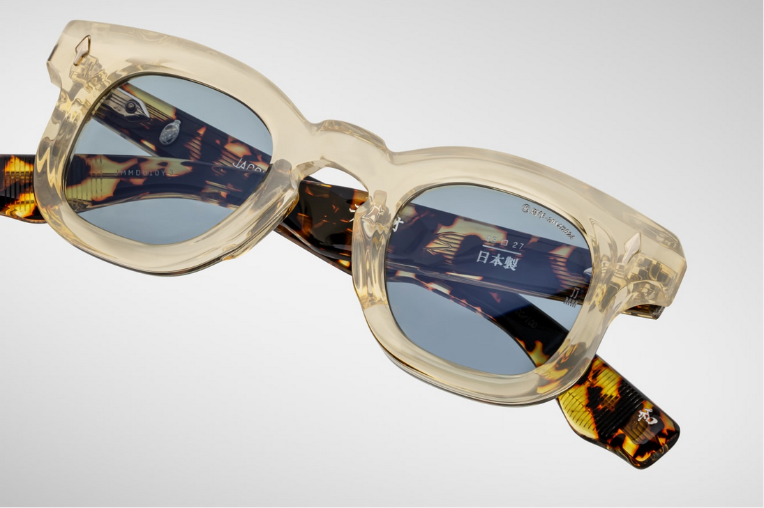 Sunglasses Model Devaux Decade Collection in color Dun with K24 Vintage Blue Lenses from Jacques Marie Magev