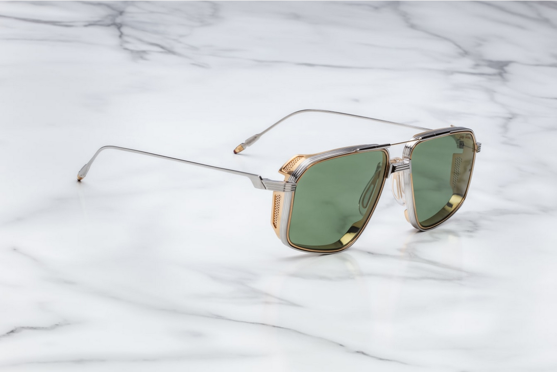 Sunglasses Model Jagger Decade Collection in Color Electrum with Midori Glass lenses from Jacques Marie Mage